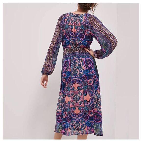 Anthropologie By Anthropologie Sydney Multi Color Midi Dress - Picture 5 of 16
